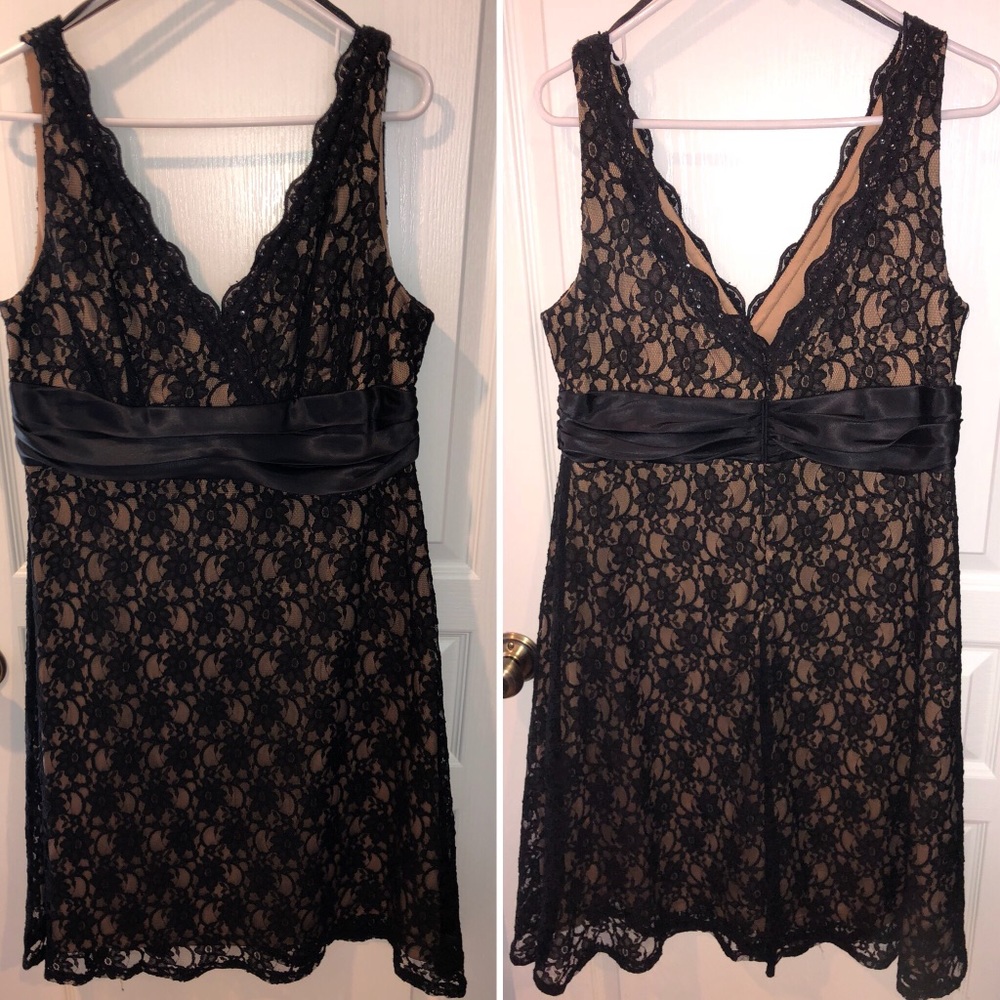 Silk & lace cocktail dress